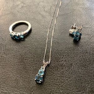 Blue stone jewelry set